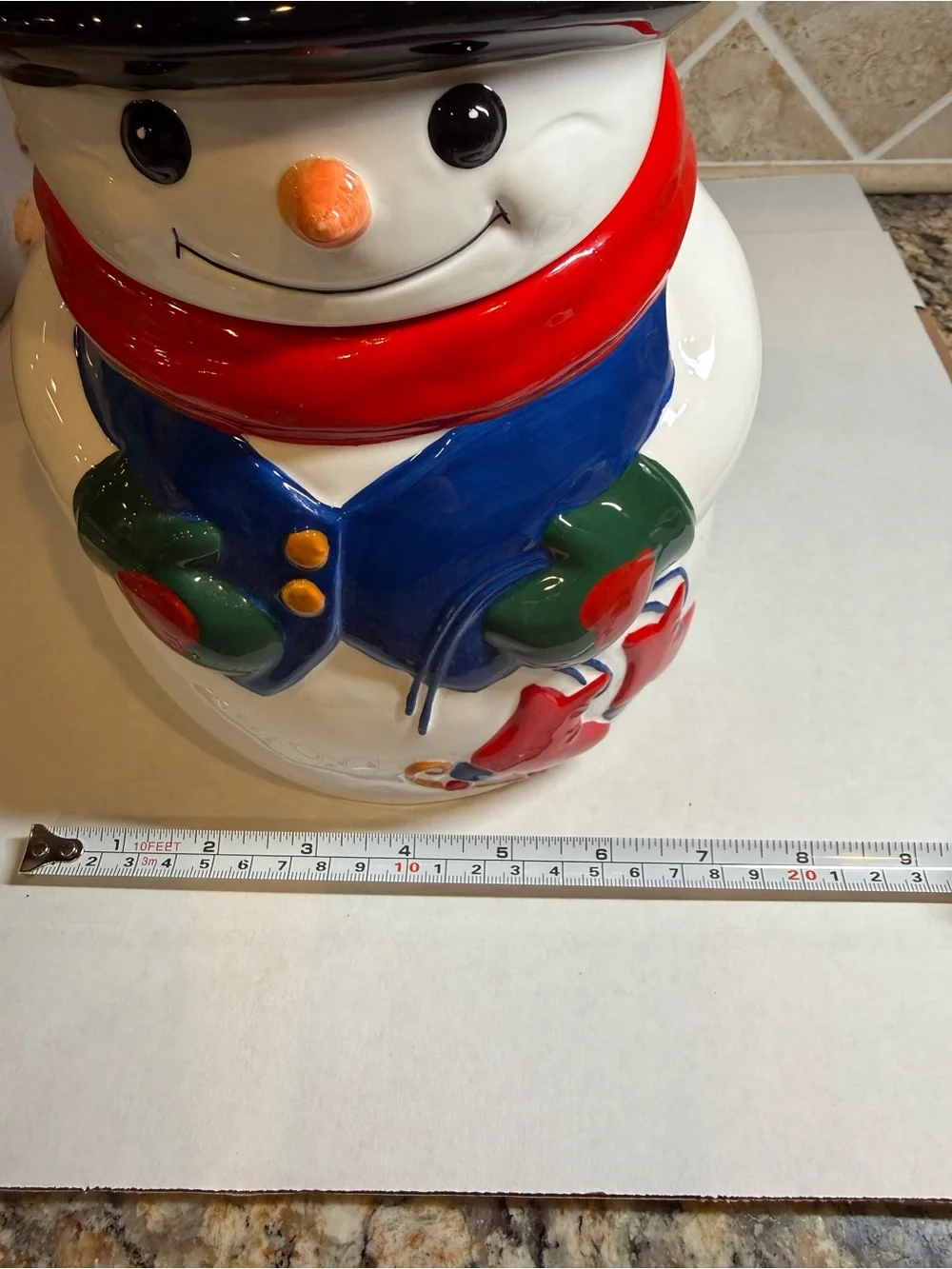 Vintage Snowman Cookie Jar - 1998 Allure - Hand Painted Ceramic